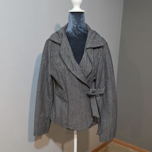 SHEIN Gray‎ Blazer with Bow Accent